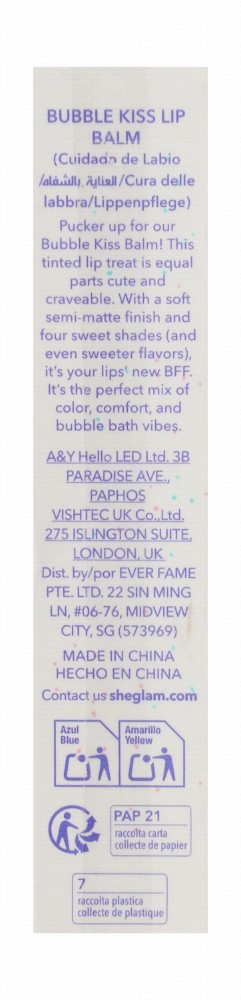 Sheglam Bubble Kiss Lip Balm Berries - cruelty free