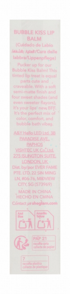 Sheglam Bubble Kiss Lip Balm Bubble Tea - cruelty free