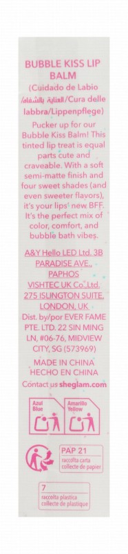 Sheglam Bubble Kiss Lip Balm Peaches - cruelty free