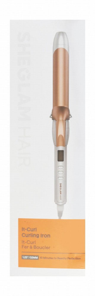 Sheglam It-Curl 70W 32mm Curling Iron - Silver & Rose Gold, SGH-CI-01-32