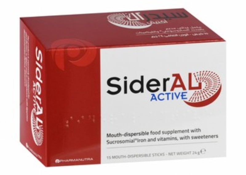 Sideral Active Supplement Sticks with Sucrosomial Iron, Vitamins & Sweeteners - gluten free