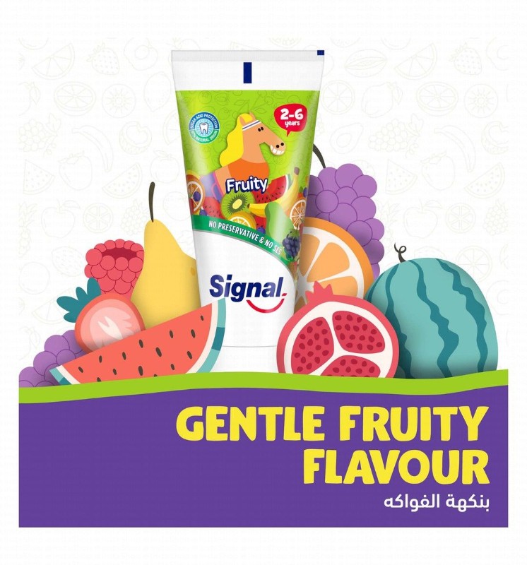 Signal Toothpaste Fruity Flavor for Kids (2-6 Years) - SLS free, preservatives free