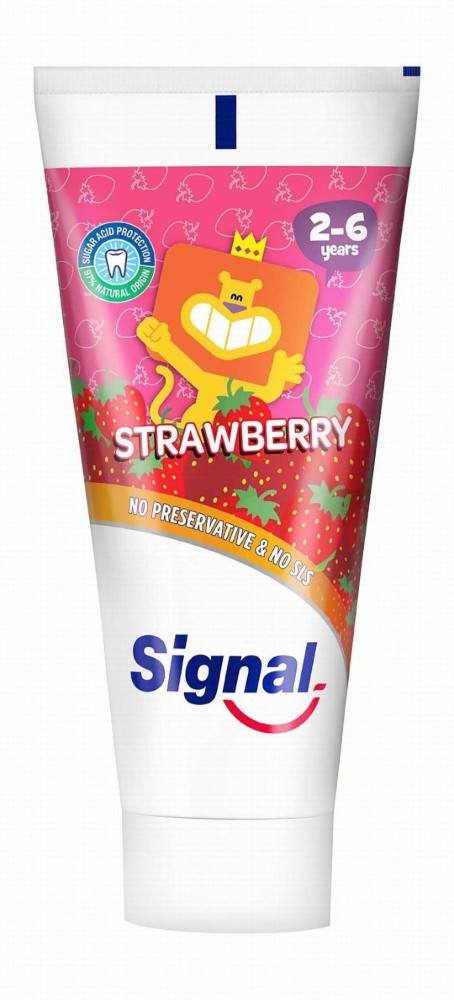 Signal Toothpaste Strawberry Flavor for Kids (2-6 Years) - SLS free, preservatives free