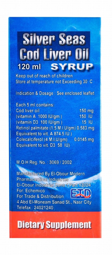 Silver Seas Cod Liver Oil Liquid Supplement