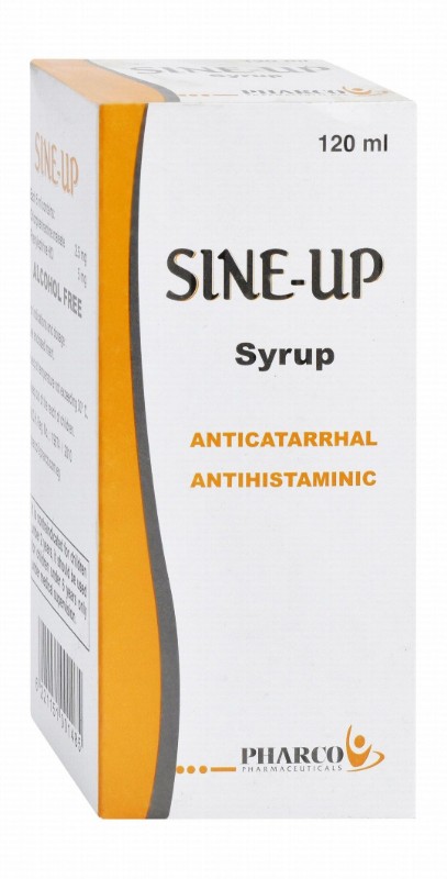 Sine-Up with Chlorpheniramine Maleate & Phenylephrine Hydrochloride Anticatarrhal & Antihistaminic Syrup - alcohol free