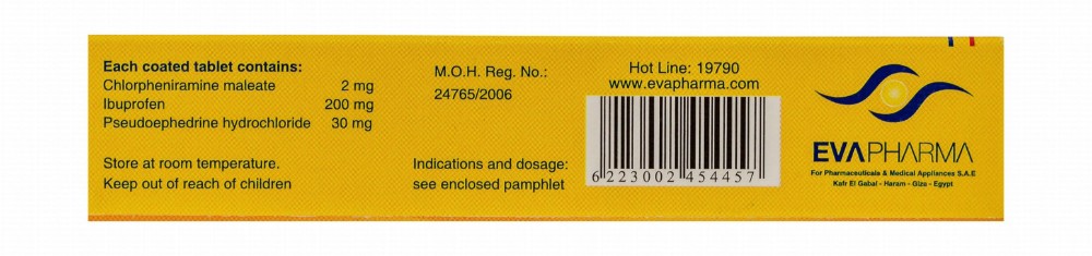 Sinlerg with Chlorpheniramine Maleate, Ibuprofen & Pseudoephedrine for Pain & Sinus Relief