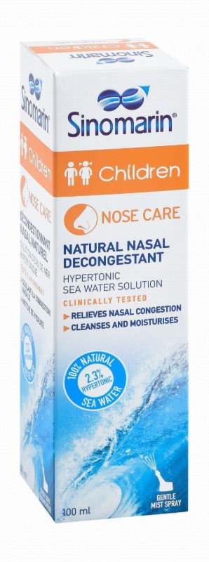 Sinomarin Decongesting Hypertonic Sea Water Nasal Spray for Children - preservatives free, drug free, chemical additive free