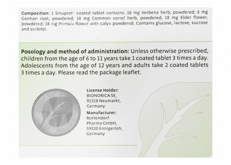 Sinupret Paranasal Sinuses Relief Remedy