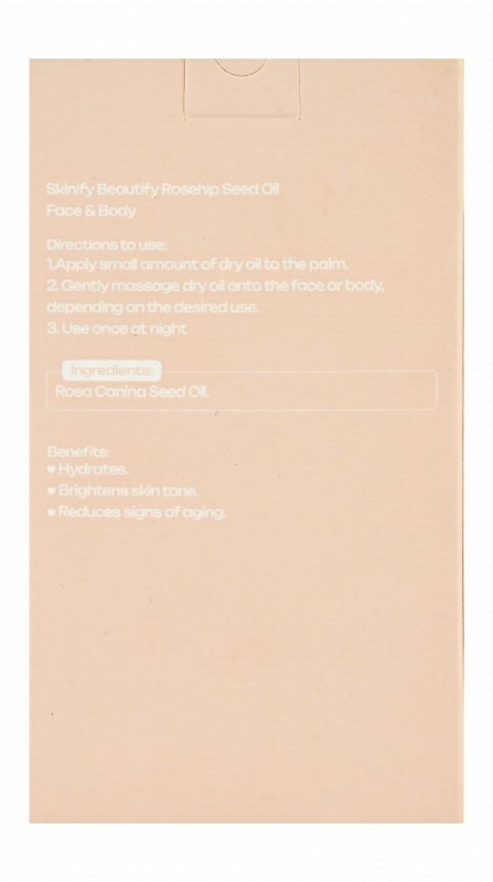 Skinify Beautifying & Skin Tone Brightening Rosehip Seed Oil for Face & Body