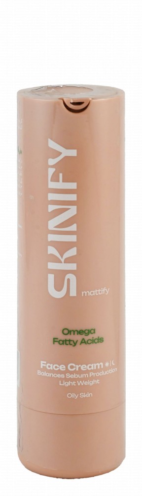 Skinify Lightweight Mattifying & Sebum Production Balancing Face Cream with Omega Fatty Acids for Oily Skin