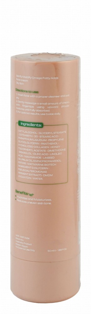 Skinify Lightweight Mattifying & Sebum Production Balancing Face Cream with Omega Fatty Acids for Oily Skin