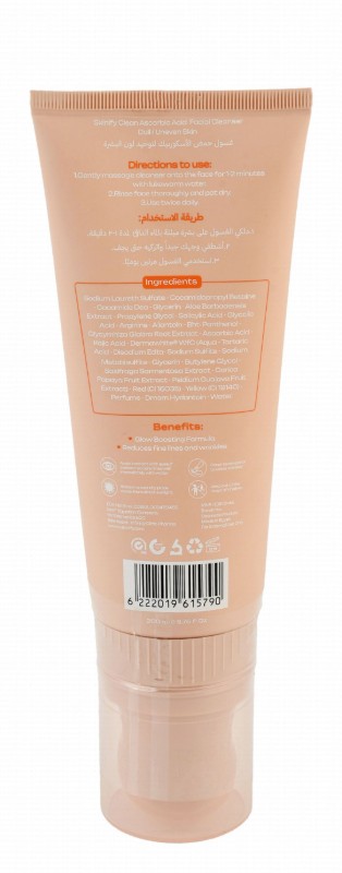 Skinify Youthful Complexion & Glow Facial Cleanser with Ascorbic Acid for Dull & Uneven Skin Tone