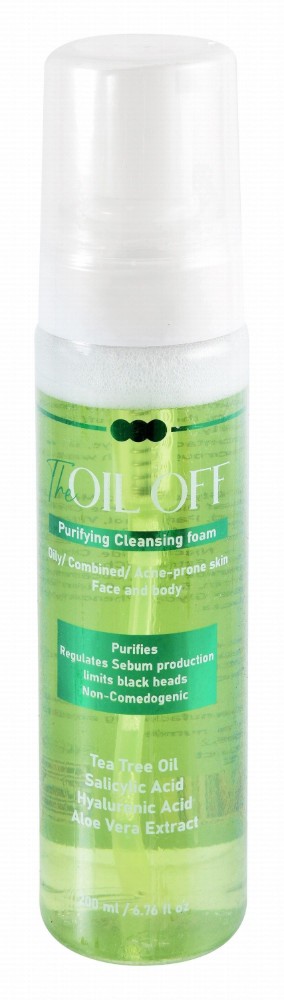 So Sandy The Oil Off Purifying Face & Body Cleansing Foam with Tea Tree Oil, Salicylic Acid & Hyaluronic Acid for Oily, Combination & Acne-Prone Skin - non comedogenic