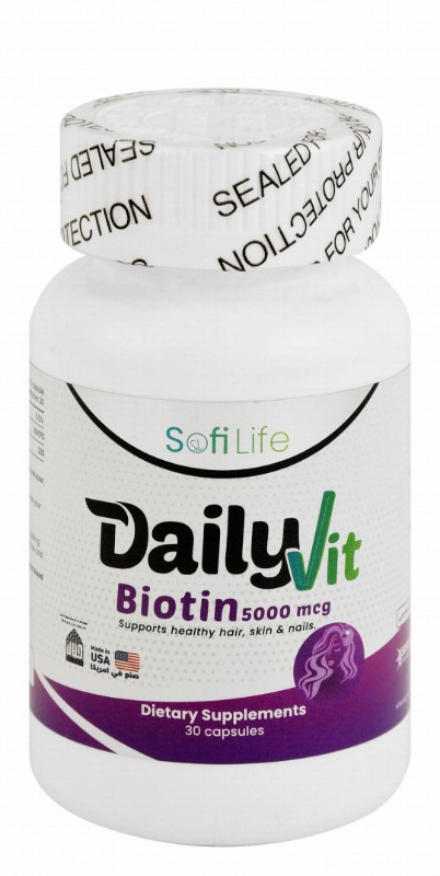 Sofi Life Daily Vit 5000mcg Biotin Hair, Skin & Nails Health Support Dietary Supplement