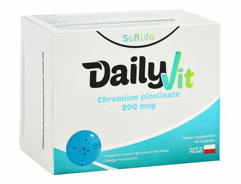 Sofi Life DailyVit 200mcg Chromium Picolinate Energy Metabolism & Normal Blood Glucose Levels Health Support Supplement