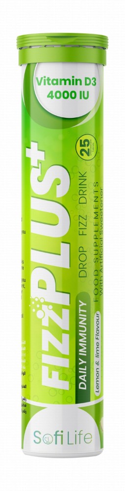 Sofi Life Fizz Plus 4000 IU Vitamin D3 Effervescent Tablets Lemon & Lime Flavor