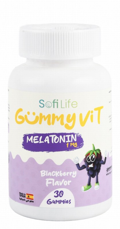 Sofi Life Gummy Vit 1mg Melatonin Dietary Supplement for Kids Blackberry Flavor - gluten free, artificial colors free, dairy free