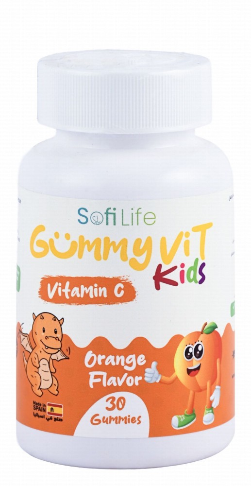 Sofi Life Gummy Vit Vitamin C Dietary Supplement for Kids Orange Flavor - gluten free, artificial colors free, dairy free