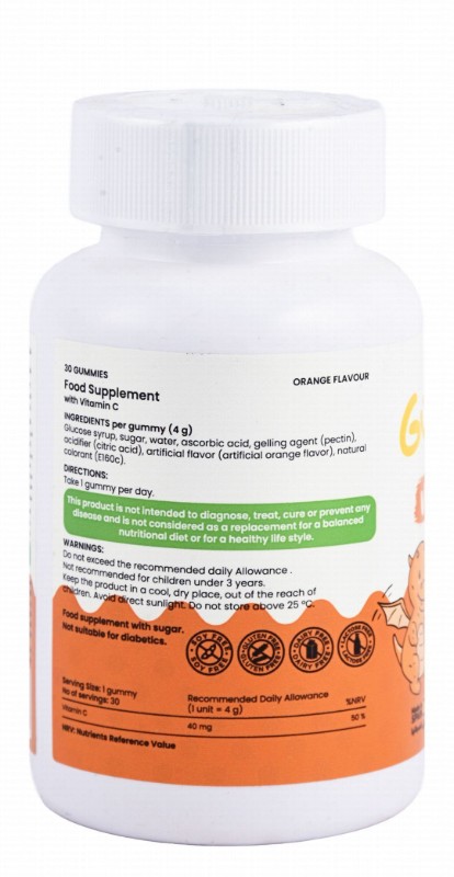 Sofi Life Gummy Vit Vitamin C Dietary Supplement for Kids Orange Flavor - gluten free, artificial colors free, dairy free