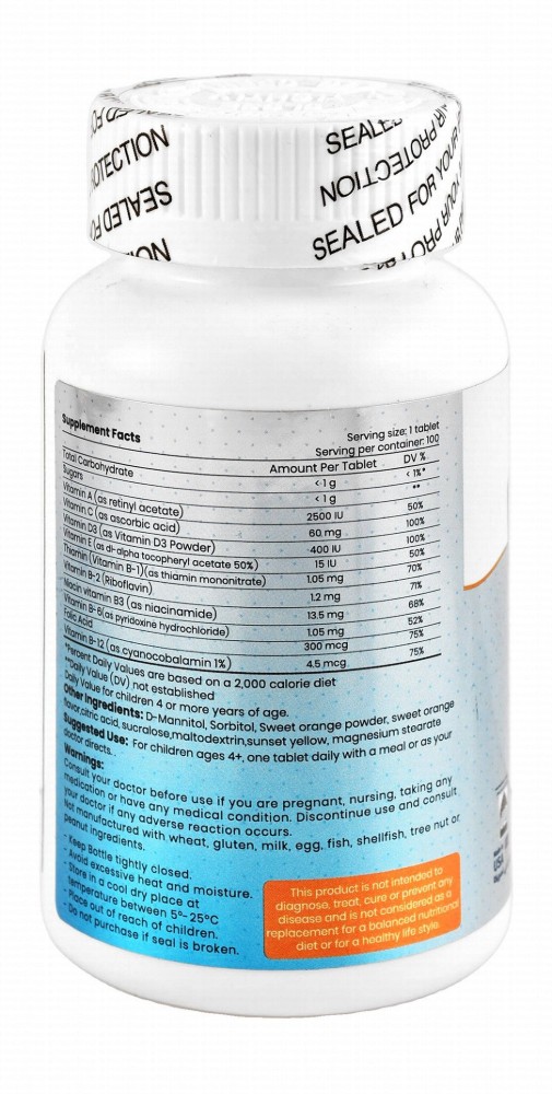 Sofi Life Kidz Multivitamins Health & Overall Wellness Chewable Supplements with Artificial Sweetener (4+ Years)