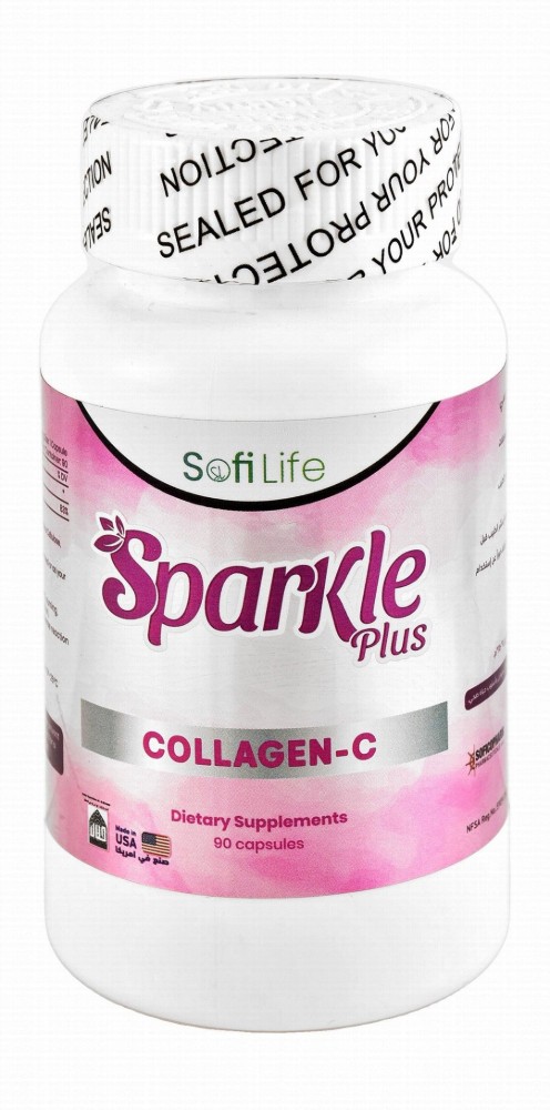 Sofi Life Sparkle Plus 500mg Collagen & 50mg Vitamin C Skin, Hair & Nail Health Support Supplement