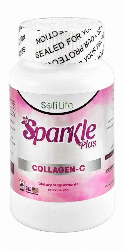 Sofi Life Sparkle Plus 500mg Collagen & 50mg Vitamin C Skin, Hair & Nail Health Support Supplement