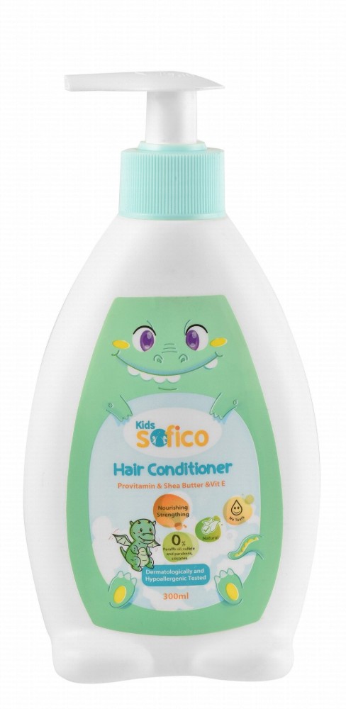 Sofico Hypoallergenic Nourishing & Strengthening Baby Hair Conditioner with Provitamin, Shea Butter & Vitamin E - paraffin oil free, parabens free, silicones free