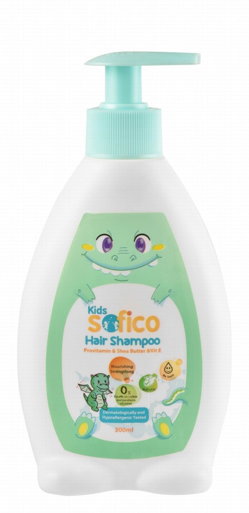 Sofico Hypoallergenic Nourishing & Strengthening Baby Hair Shampoo with Provitamin, Shea Butter & Vitamin E - paraffin oil free, parabens free, silicones free