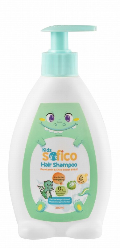 Sofico Hypoallergenic Nourishing & Strengthening Baby Hair Shampoo with Provitamin, Shea Butter & Vitamin E - paraffin oil free, parabens free, silicones free
