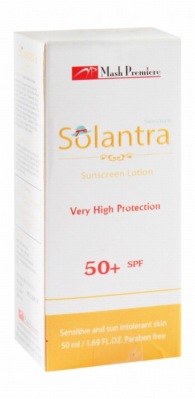 Solantra Face & Body Sunscreen for Sensitive & Sun Intolerant Skin SPF50+ - parabens free