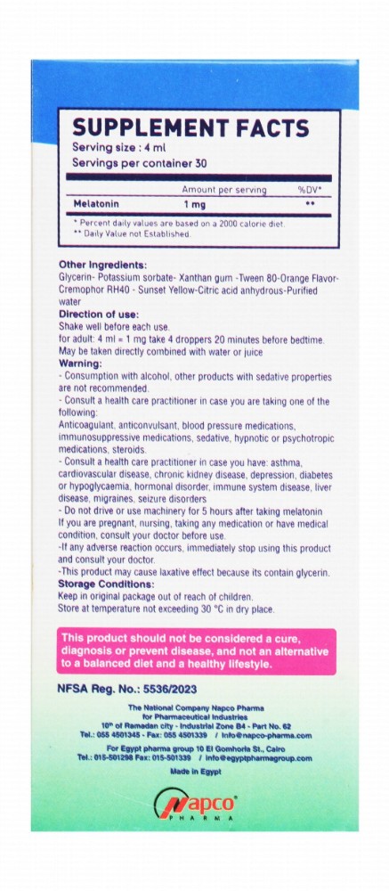 Solosleep 1mg\ 4ml Melatonin Normal Sleep Cycle Support Dietary Supplement Serup