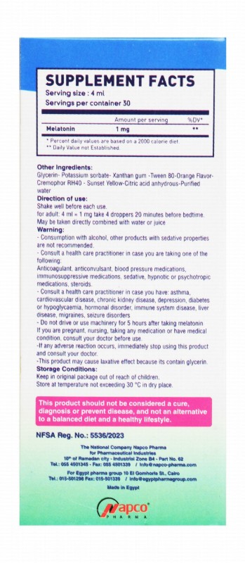 Solosleep 1mg\ 4ml Melatonin Normal Sleep Cycle Support Dietary Supplement Serup