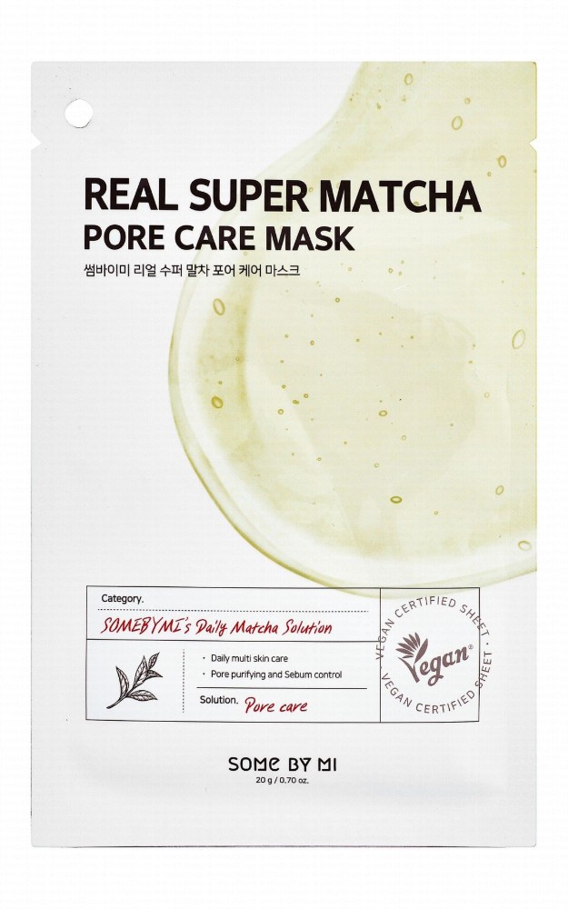 Some By Mi Real Super Matcha Pore Purifying & Sebum Control Facial Sheet Mask - vegan