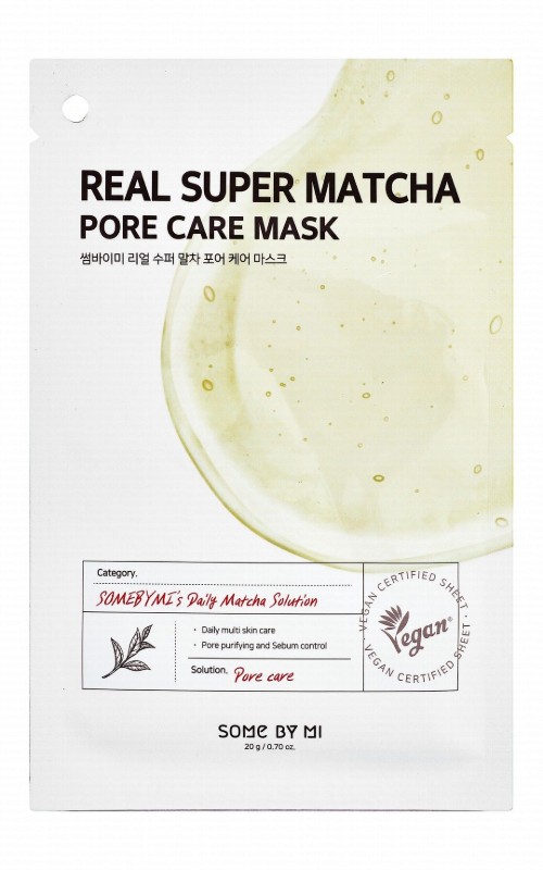 Some By Mi Real Super Matcha Pore Purifying & Sebum Control Facial Sheet Mask - vegan