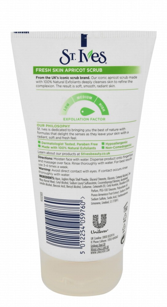 St. Ives Fresh Skin Exfoliating Scrub with Apricot Extract - oil free, non comedogenic