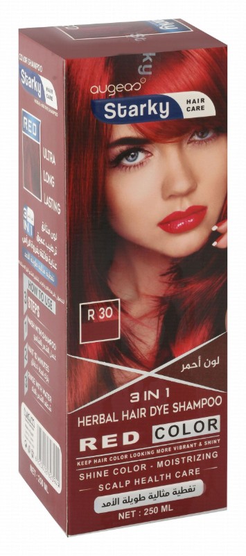 Starky 3in1 Moisturizing Herbal Hair Dye Shampoo Red 30