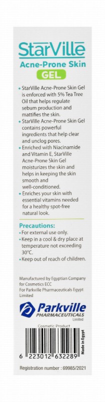 StarVille Hypoallergenic 5% Tea Tree Oil & 2% Salicylic Acid Anti-Blemishes & Anti-Imperfection Face Gel for Oily & Acne-Prone Skin