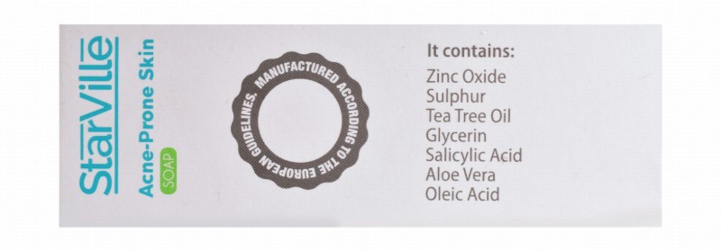 StarVille Hypoallergenic Antibacterial Soap Bar with Tea Tree Oil for Combination, Oily & Acne-Prone Skin