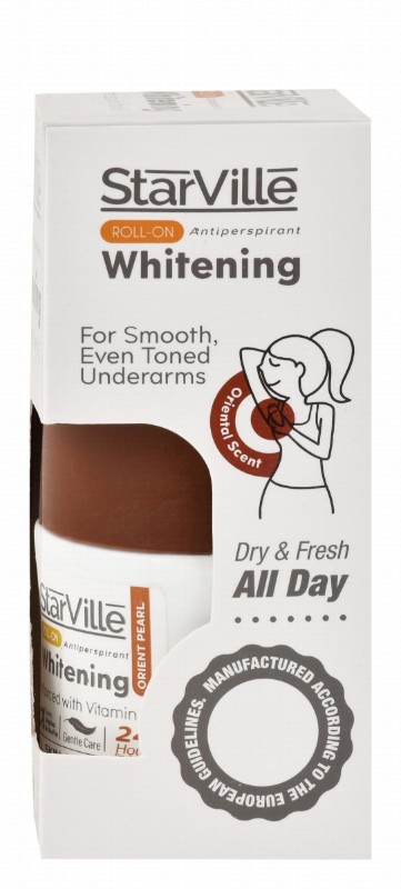 StarVille Hypoallergenic Antiperspirant Whitening Roll-On Deodorant Oriental Pearl Scent with Vitamin E for All Skin Types - aluminum salts free