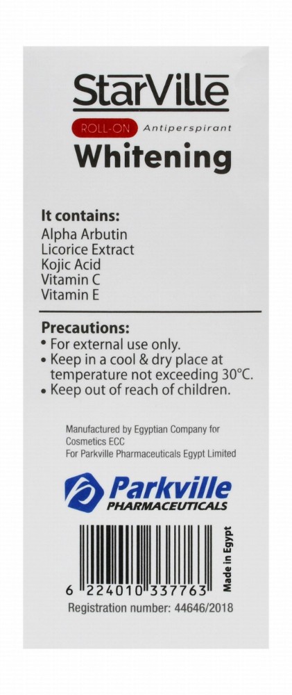 StarVille Hypoallergenic Antiperspirant Whitening Roll-On Deodorant Red Berry Scent with Vitamin E for All Skin Types - aluminum salts free