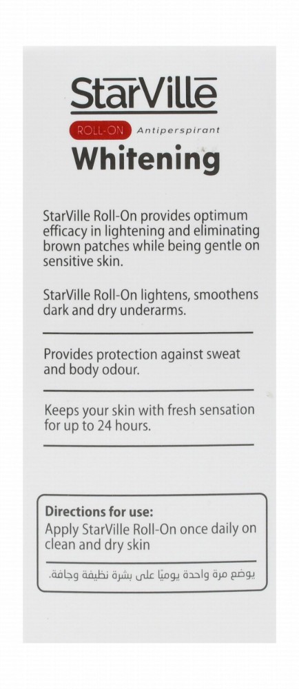 StarVille Hypoallergenic Antiperspirant Whitening Roll-On Deodorant Red Berry Scent with Vitamin E for All Skin Types - aluminum salts free
