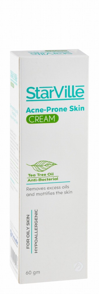 StarVille Hypoallergenic Facial Cream with Tea Tree Oil for Oily & Acne-Prone Skin