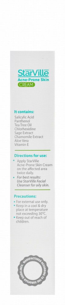 StarVille Hypoallergenic Facial Cream with Tea Tree Oil for Oily & Acne-Prone Skin
