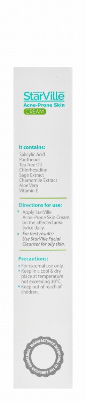 StarVille Hypoallergenic Facial Cream with Tea Tree Oil for Oily & Acne-Prone Skin
