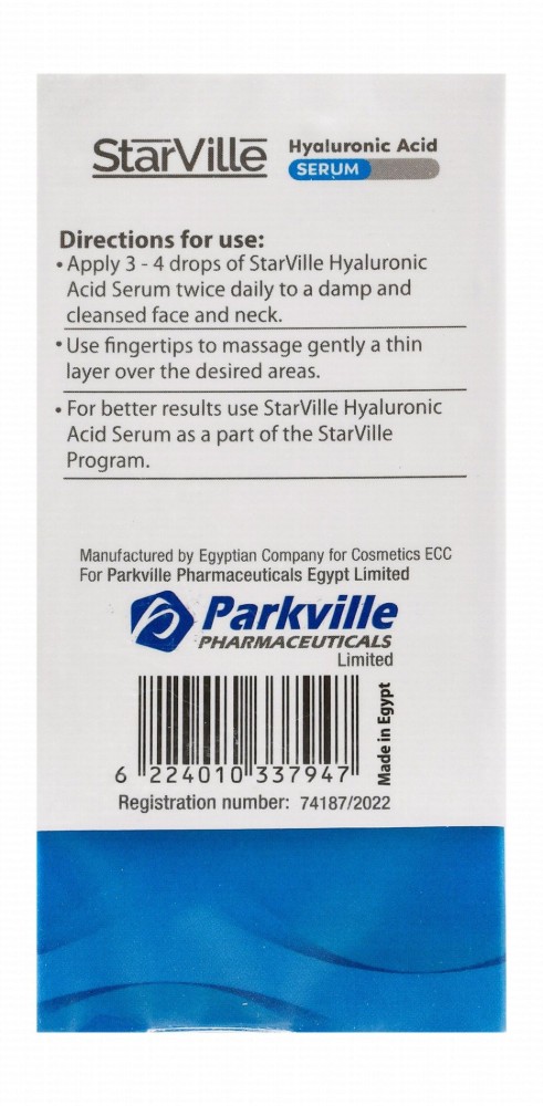 StarVille Hypoallergenic Hydrating, Rejuvenating & Anti-Aging Face Serum with Hyaluronic Acid, Vitamin E & B for All Skin Types
