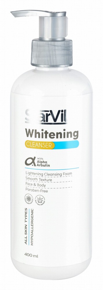 StarVille Hypoallergenic Whitening & Lightening Face & Body Foaming Cleanser with Alpha Arbutin, Chamomile & Aloe Vera Extracts for All Skin Types - parabens free