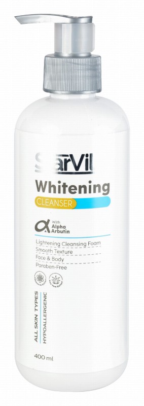 StarVille Hypoallergenic Whitening & Lightening Face & Body Foaming Cleanser with Alpha Arbutin, Chamomile & Aloe Vera Extracts for All Skin Types - parabens free