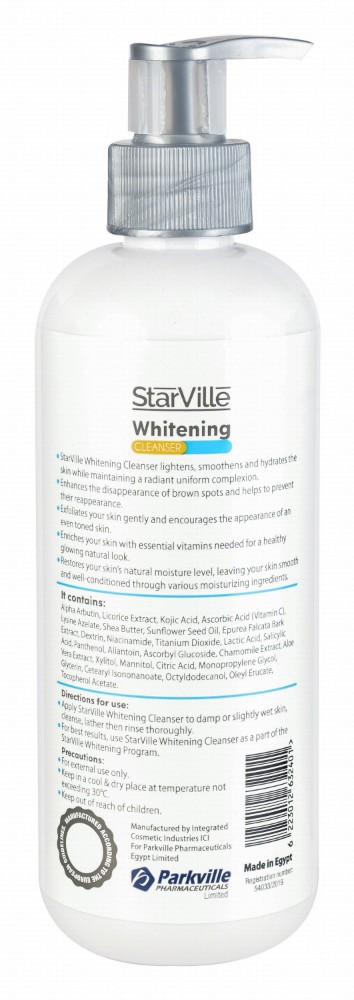 StarVille Hypoallergenic Whitening & Lightening Face & Body Foaming Cleanser with Alpha Arbutin, Chamomile & Aloe Vera Extracts for All Skin Types - parabens free