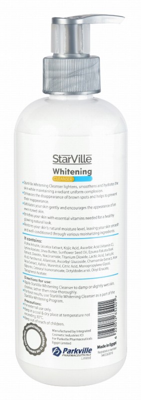 StarVille Hypoallergenic Whitening & Lightening Face & Body Foaming Cleanser with Alpha Arbutin, Chamomile & Aloe Vera Extracts for All Skin Types - parabens free