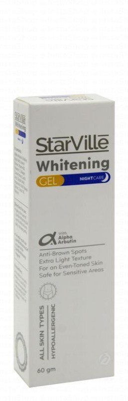 StarVille Hypoallergenic Whitening Night Care Gel with Alpha Arbutin for All Skin Types